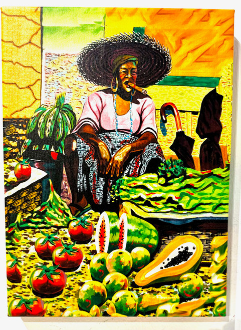 Cigar Lady 11"x15" Key West Giclee on Canvas