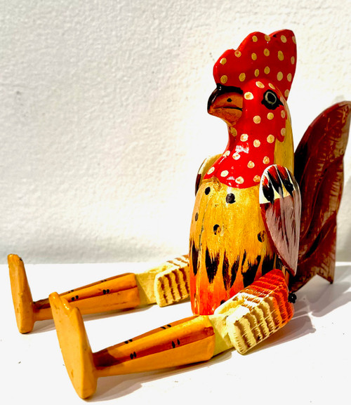 Bingo Rooster Puppet Wooden 9"