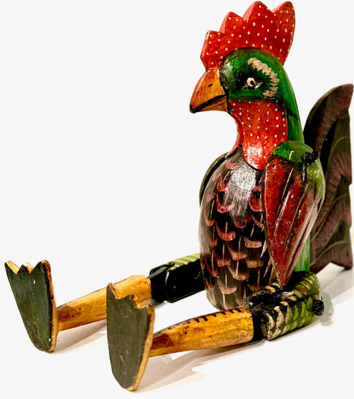 Lucky Rooster Puppet Wooden 9"