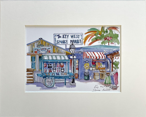 Key West Sponge Market by Maryana, Key West, Print 8"x10"