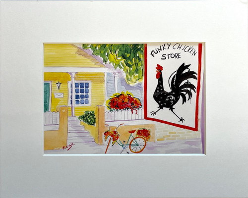 Funky Chicken, Key West, Print 8"x10" EMW