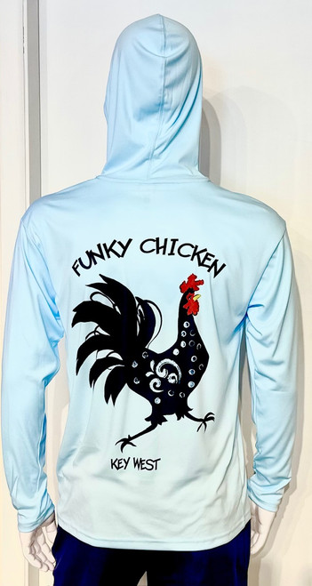 Funky Chicken Ice Blue UV Long sleeve Hoodie 