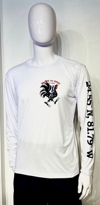 Born to Dive White UV Scoop Neck long Sleeve