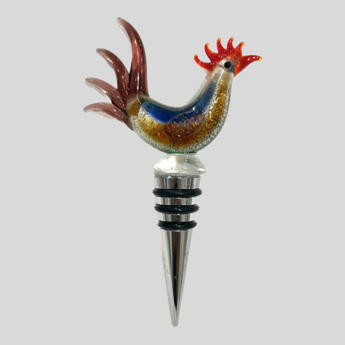 Purple Tail Rooster Wine Stopper