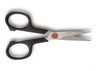 Black-handled 4.5-inch embroidery scissors on a white background