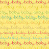 Modern Tyke yellow fabric with repeating multicolor baby script
