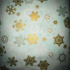 Aqua ski resort fabric with scattered metallic-style snowflakes