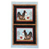 Multi Three French Hens 3 Hens Panel quilting fabric by River Woods