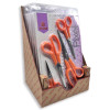 Pixel four-piece scissor set with orange handles in retail display package