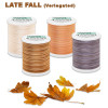 Madeira Late Fall Cotona 50 four-thread collection in cream, brown, orange, and gray
