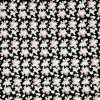 Mon Cheri fat quarter fabric with white and pink flowers on black