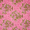 Rose Bouquet pink fabric with rose bouquets and green vines