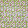 Rose Bouquet green fabric with dense pink floral print