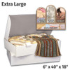 Extra-large PROP-IT storage chest dimension graphic with folded textiles