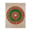 Finished Quilt As You Go tree skirt with concentric red and green rings