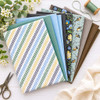 Meadow Song Quilter's Muse bundle in blue, green, gray, and floral prints