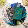 Cool Colors Quilter's Muse bundle in blue, teal, green, navy, and gray prints
