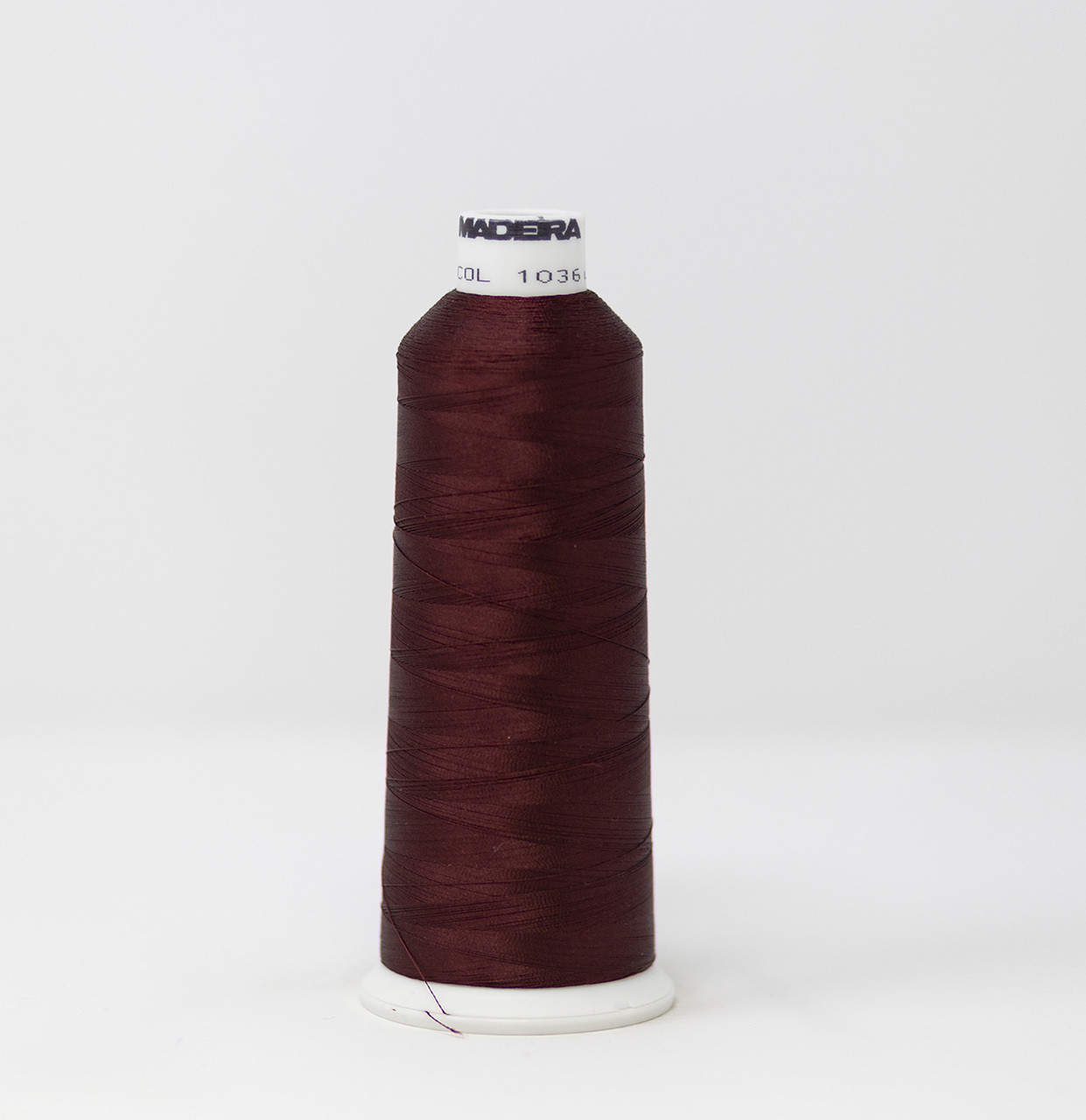 910-1036 5,500 yard cone of #40 weight Raisin Brown Red Rayon machine  embroidery thread.