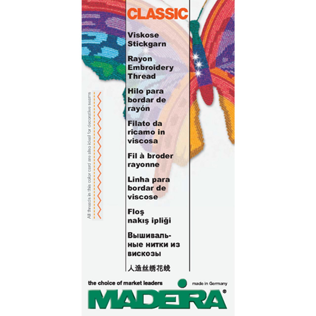 Madeira Classic Rayon Color Card, Sit n' Sew Fabrics