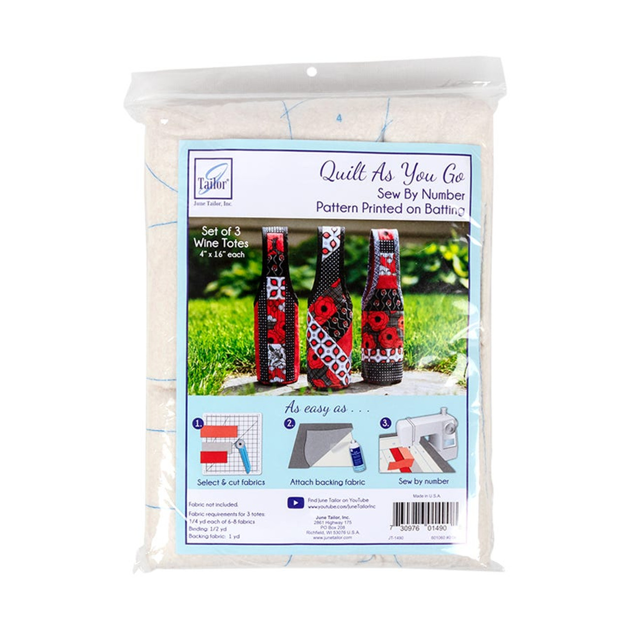 Quilt As You Go Sew By Number Insulated Shopper Tote, June Tailor #JT-1498