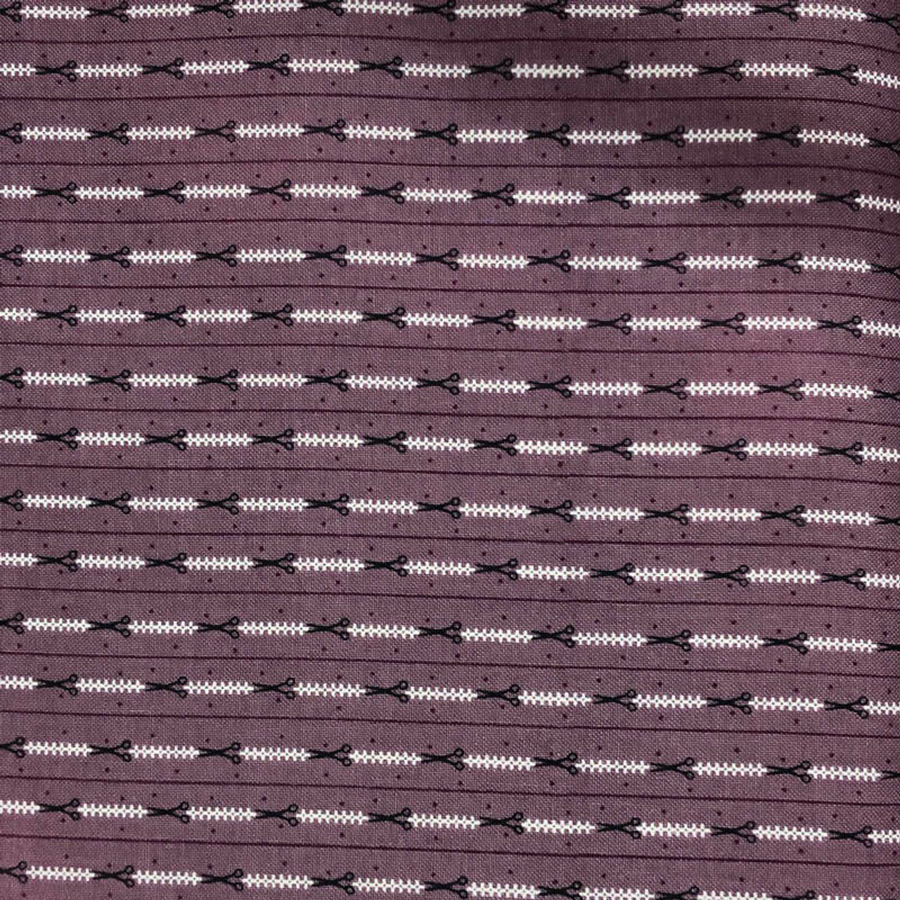 Sewing Theme Fabric Pins Needles Stripe Black Cotton Kanvas Studio Benartex  Yard