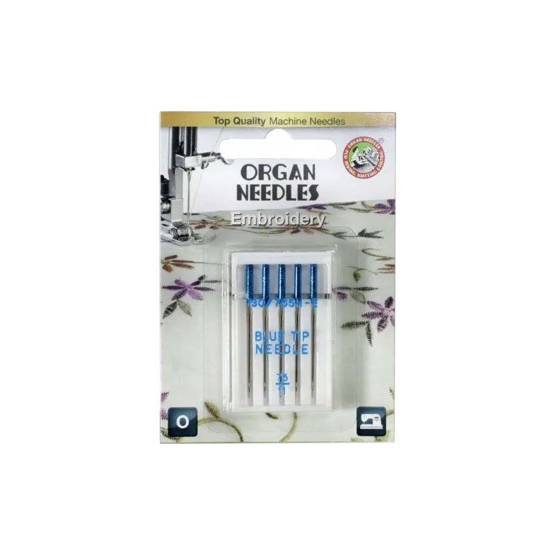 【新品未使用】Organdy Embroider Tops Organ - Embroidery Needles - Blue Tip - 75/11 - 5Pk | Sit n' Sew