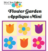 Flower Garden 5-inch squares quilt pattern with colorful tulips and flowers