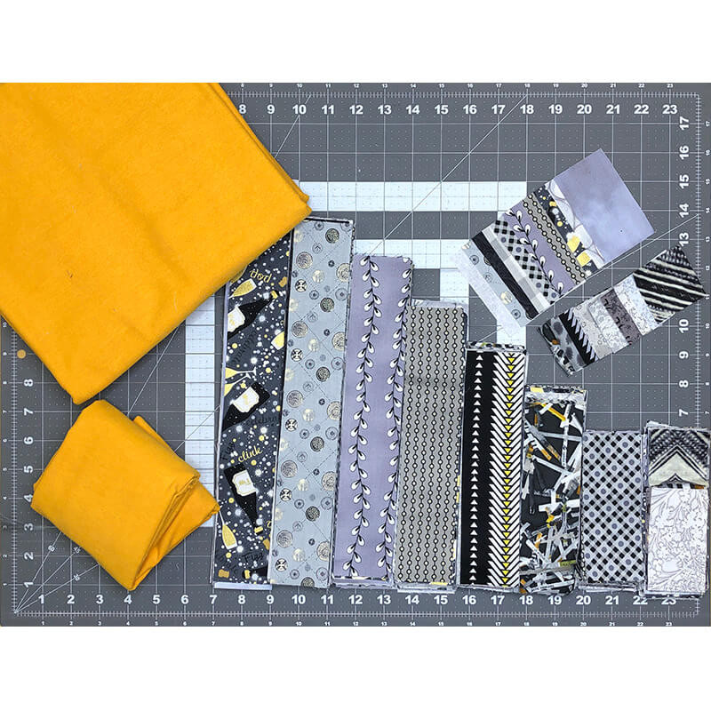 High Drama Log Cabin Quilt Kit Sit n' Sew Fabrics