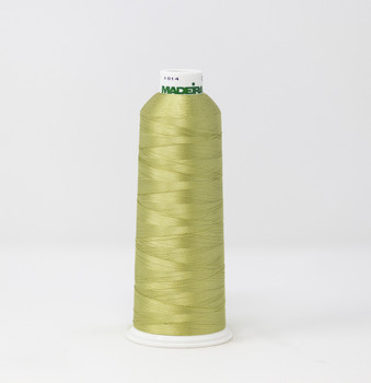 1102 Light Moss Green Madeira Classic 5500 Yards Rayon embroidery thread spool detail 2