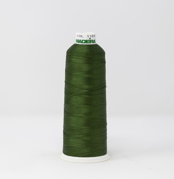 1189 Moss Green Madeira Classic 5500 Yards Rayon embroidery thread spool detail 2