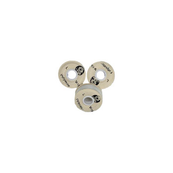 Three Coats Style L polyester bobbins on white background