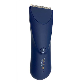 Peggy's Stitch Eraser Pro blue handheld unit shown from the front
