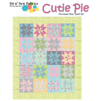 Cutie Pie Pinwheel Star quilt kit with coordinating fabric