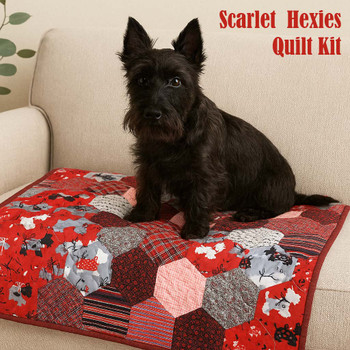Scarlet Hexies quilt kit with coordinating fabric