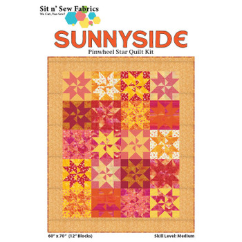 Sunny Side Pinwheel Star quilt kit with coordinating fabric