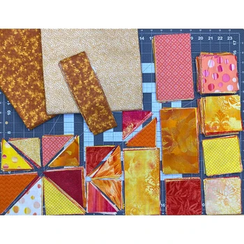 Side view of the Sunny Side Pinwheel Star Quilt Kit detail 3