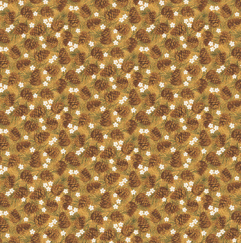 Benartex - Winter Wonderland - Pinecones - 4653/33 | Sit n' Sew Fabrics By the Yard