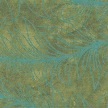 1877/2 Rainforest Large Leaves quilting fabric by Riverwoods