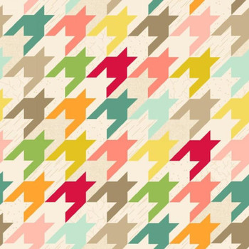 Modern Tyke fabric with multicolor houndstooth pattern