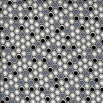 Gray/Black Bumble Bumble Honeycomb quilting fabric by Benartex