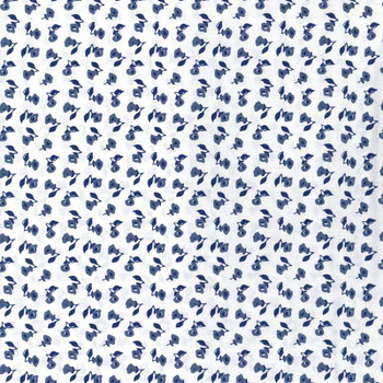 Blue/White Cumberland County Small Flowers quilting fabric by Leutenegger
