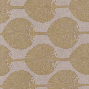 Tan Romantic Rebel Fans quilting fabric by Leutenegger