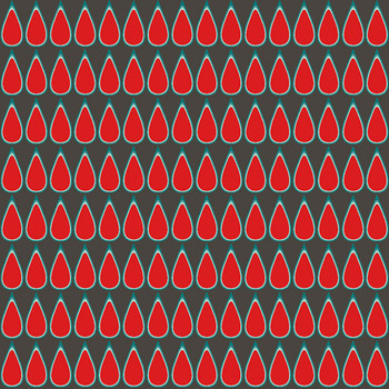 Red Atomic Revival Raindrops quilting fabric by River's Bend