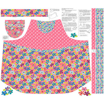 Pink Viola Aprons Adult Apron quilting fabric by River's Bend
