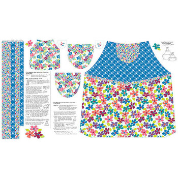 Blue Viola Aprons Child and Doll Apron quilting fabric by River's Bend