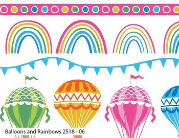 Craft Cotton Co - Hot Air Balloons - Balloons & Rainbow - White/Multi Craft Cotton Co - Hot Air Balloons - Balloons & Rainbow - White/Multi