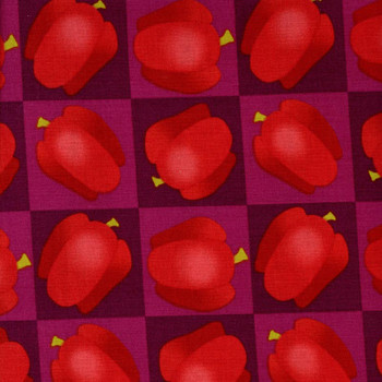 Red Lush Harvest Bell Peppers quilting fabric by Riverwoods