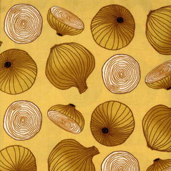 Yellow Lush Harvest Onions quilting fabric by Riverwoods