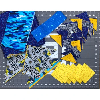 Tonka All Stars blue ready-to-sew quilt kit fabrics and precut pieces