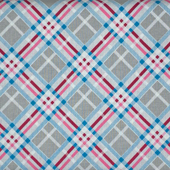 Grey Vintage Made Modern Diagonal Plaid quilting fabric by RJR